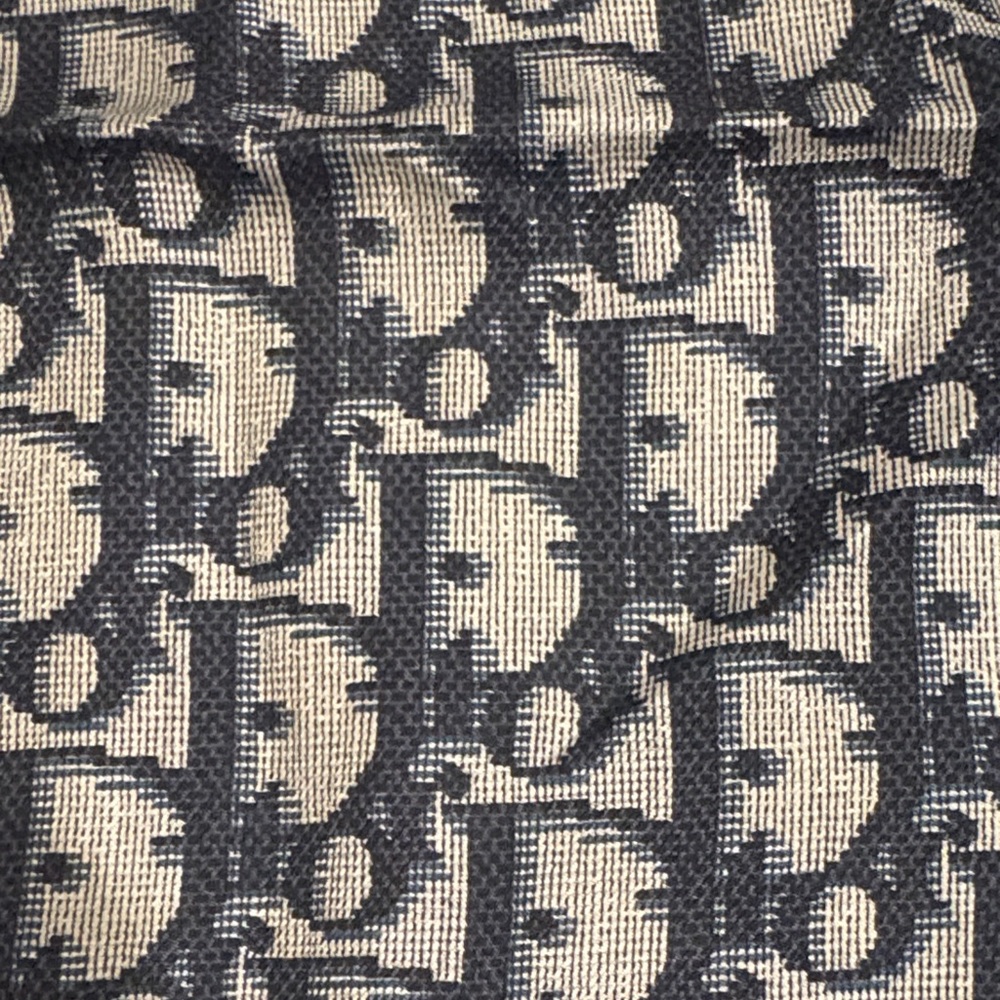 Dior vintage Navy and Beige Monogram silk scarf